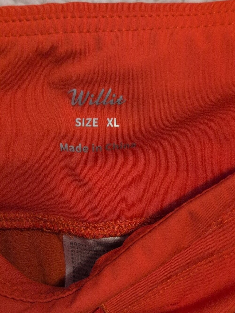 Women’s Active Drawstring Shorts - Red Orange - Picture 2 of 5